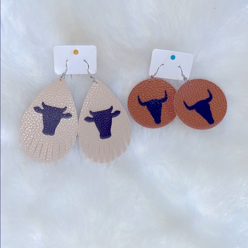 Faux leather earrings